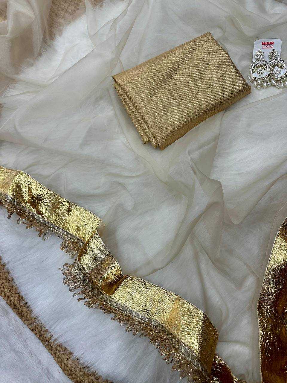 ksa Tissue KESH509 ONAM Sarees Bollywood Collections Wholesale Gota Patti Sarees Kajol Devgan Sarees Festive Sarees Manufacturer