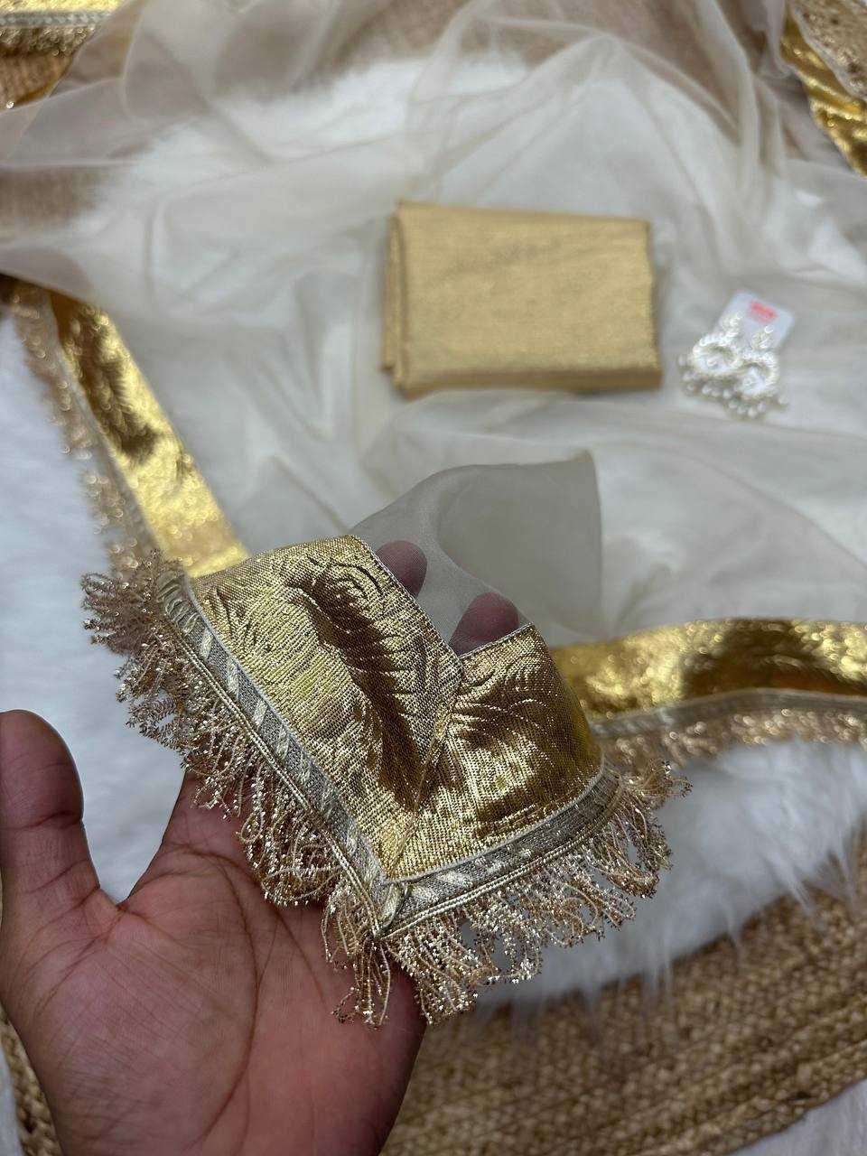 ksa Tissue KESH509 ONAM Sarees Bollywood Collections Wholesale Gota Patti Sarees Kajol Devgan Sarees Festive Sarees Manufacturer