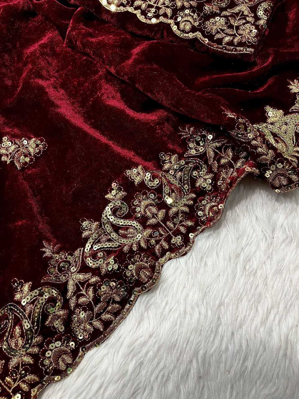 ksa Velvet KESH588 GAURI Sarees Bollywood Collections Wholesale Designer Sarees Party Wear Sarees Velvet Sarees Manufacturer